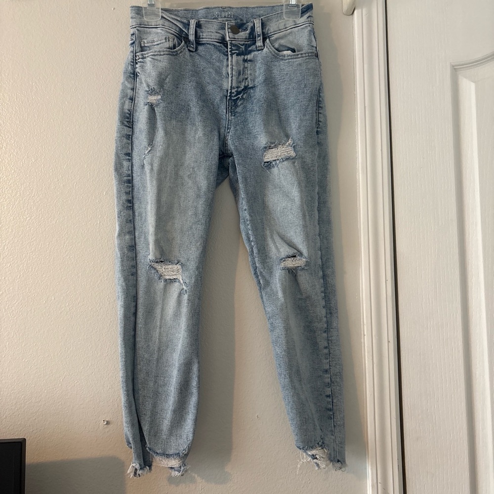 a.n.a Light Blue Distressed Boyfriend Jeans